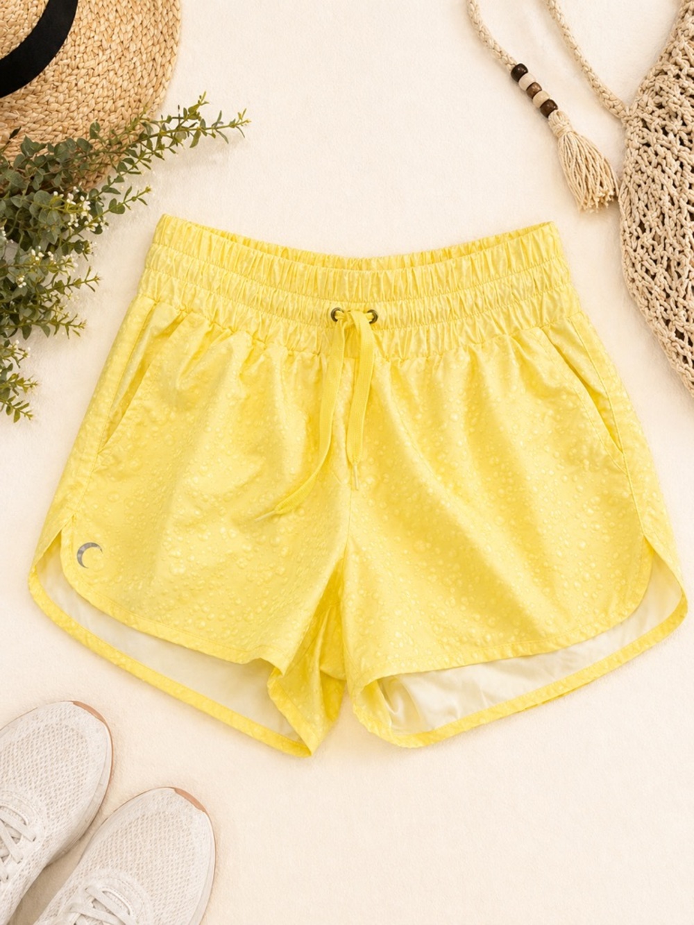 Zyia Active Yellow Running Shorts Lined Athletic Size Medium EUC